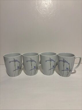 Corelle Coordinates SHADOW IRIS Purple Flower 12 oz White Porcelain Cup Mug 4